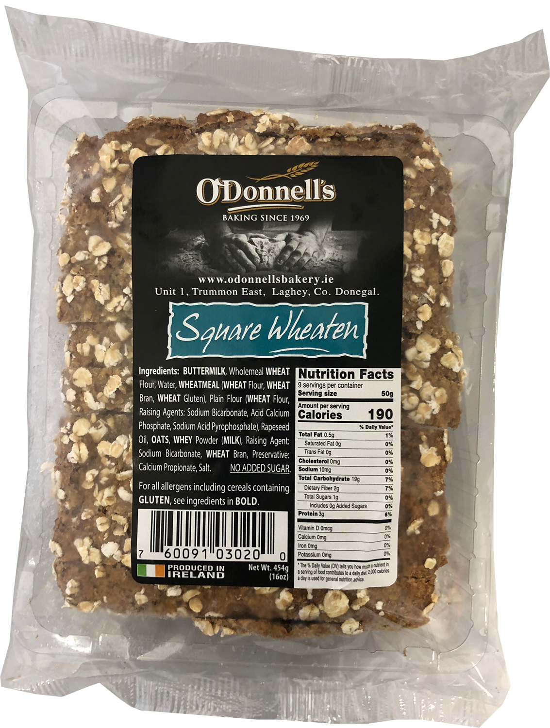 O'Donnell's Square Wheaten Brown Bread 16Oz O'Donnell's Square Wheaten Brown Bread 16Oz